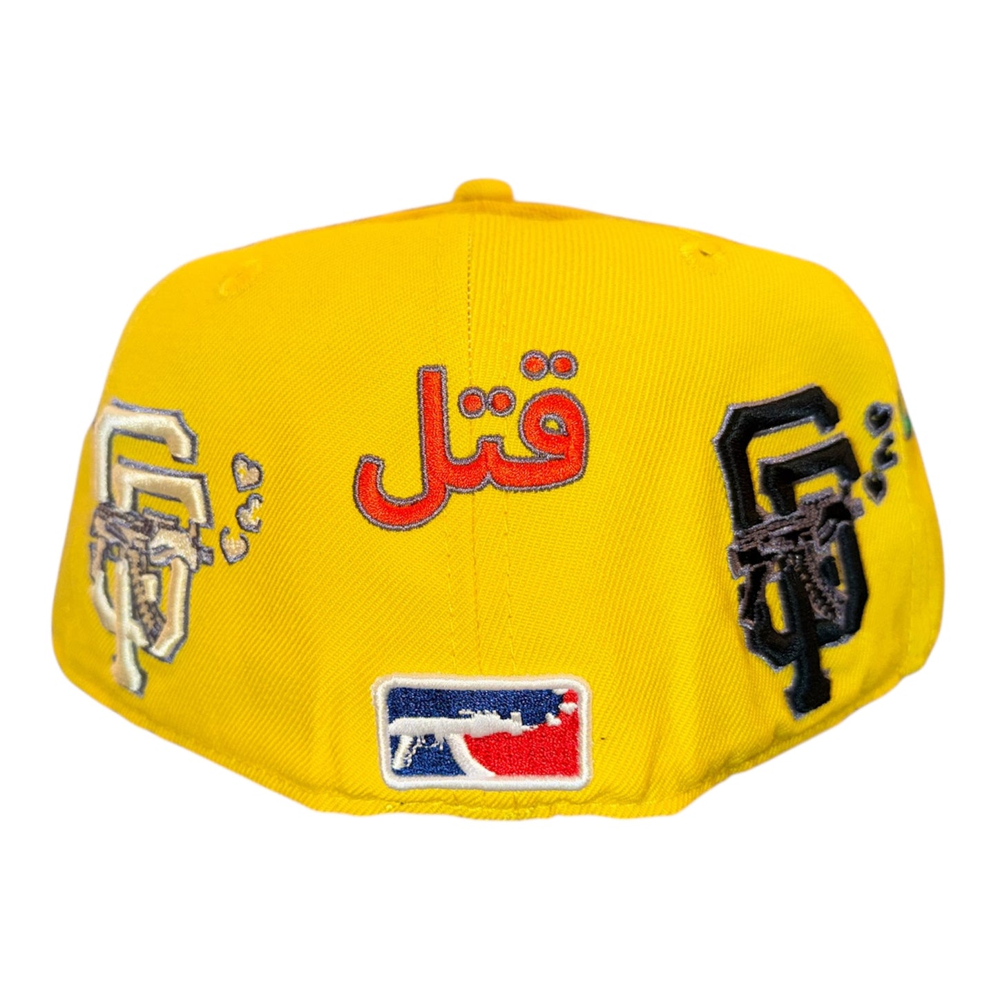 LOVE SUCKS Multi Logo FITTED CAP in Yellow