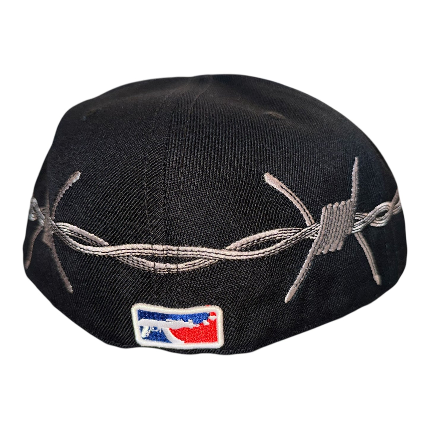 LOVE SUCKS BARBWIRE FITTED CAP in Black/Yellow