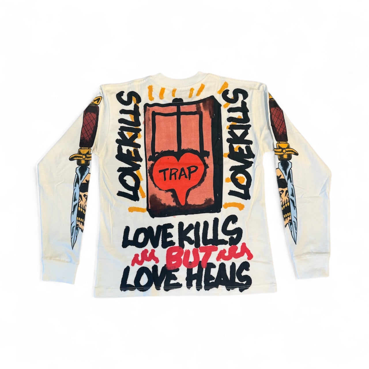 Graffiti LongSleeve T-Shirt in White/Multi