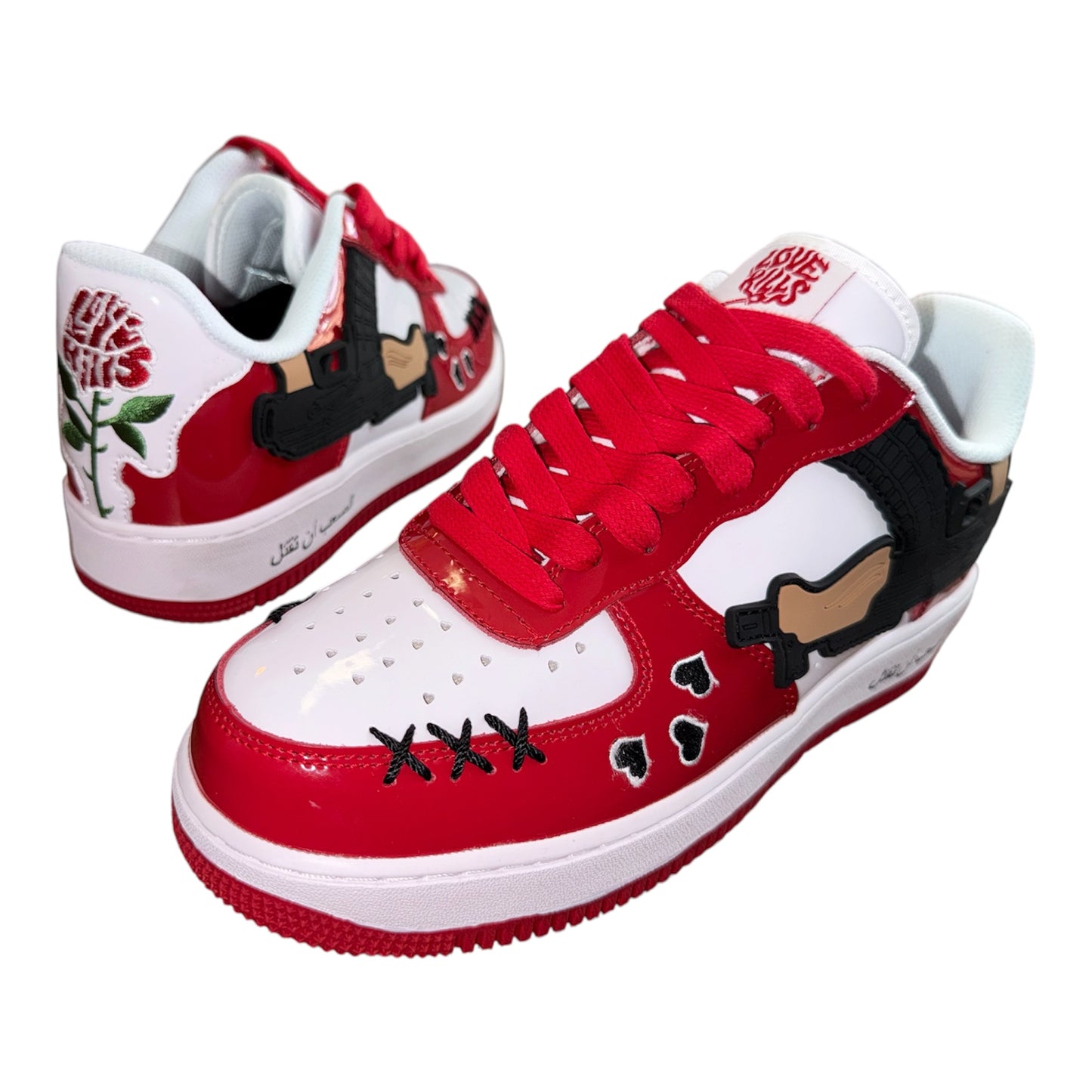 Red/white Paton leather purgers