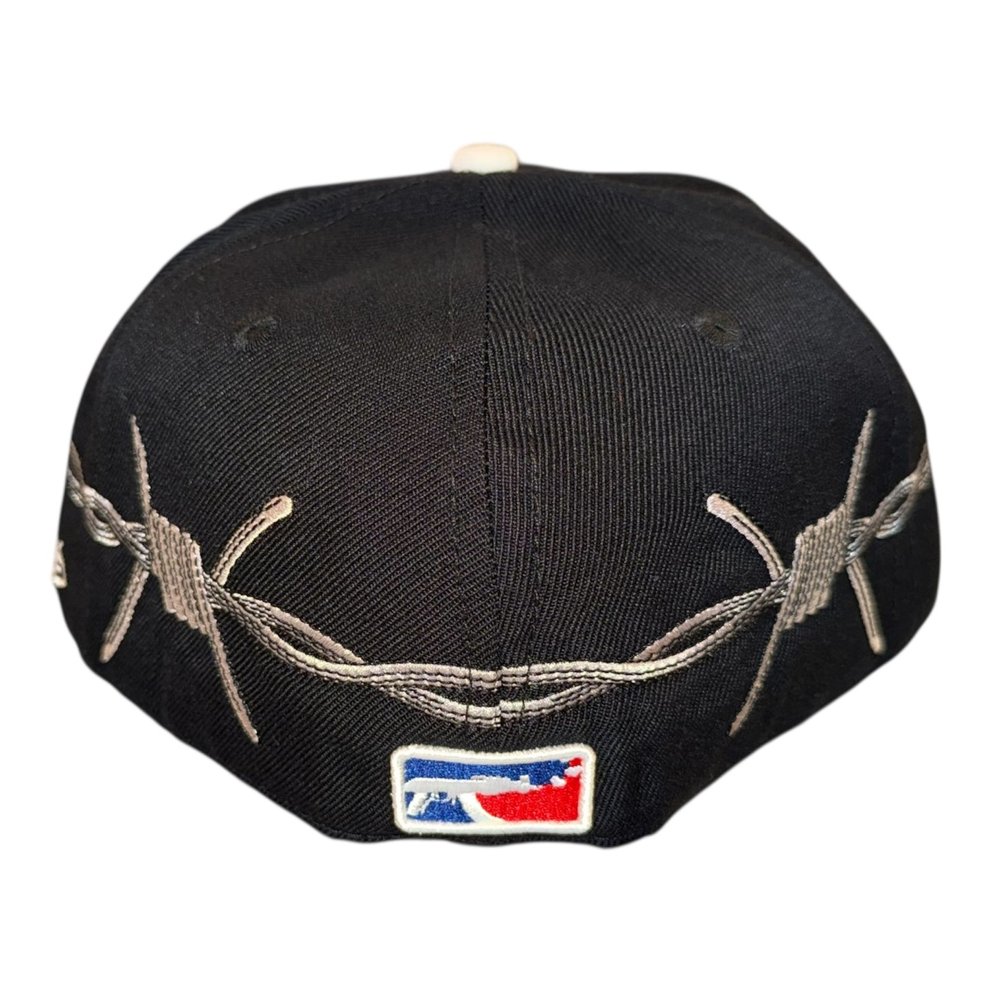 LOVE SUCKS BARBWIRE FITTED CAP in BLACK/WHITE