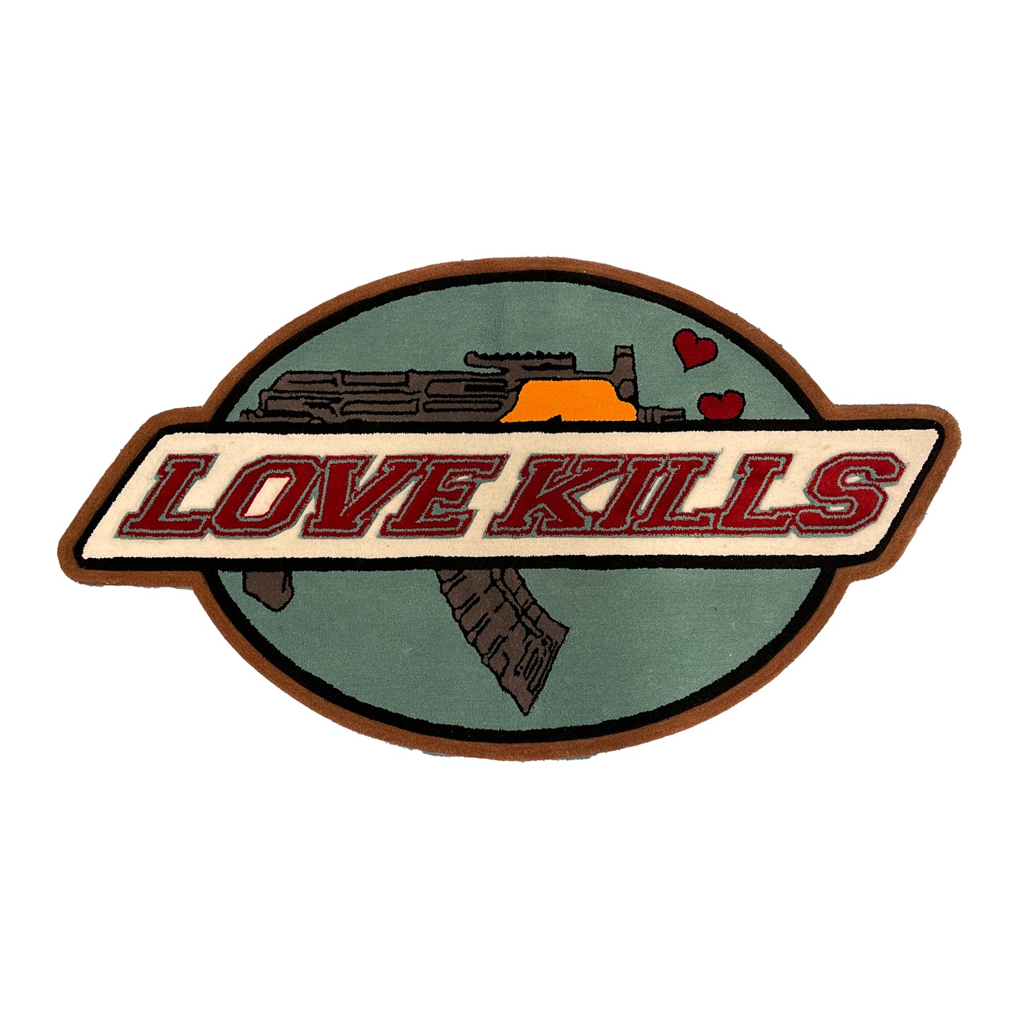 Logo Carpet in Sky/Burgundy/White