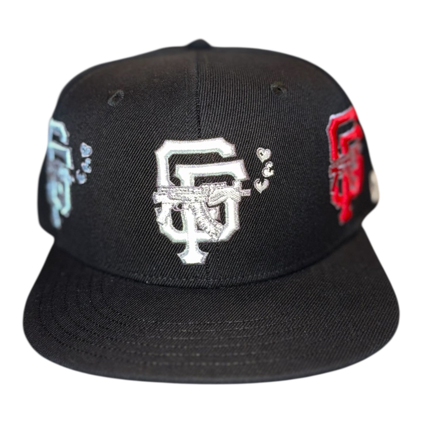 LOVE SUCKS Multi Logo FITTED CAP in Black