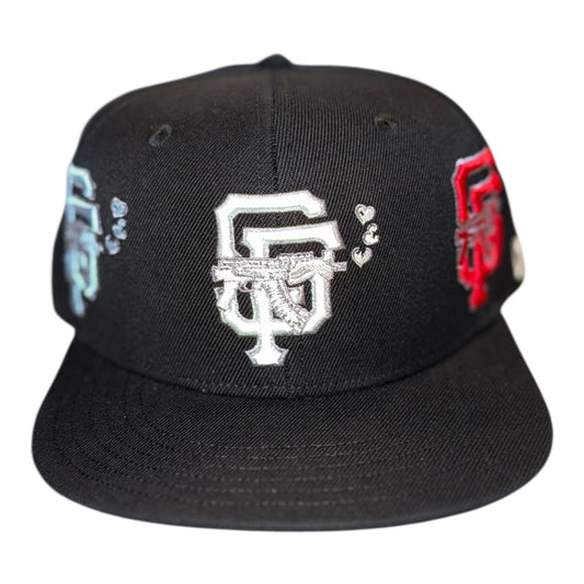 LOVE SUCKS Multi Logo FITTED CAP in Black