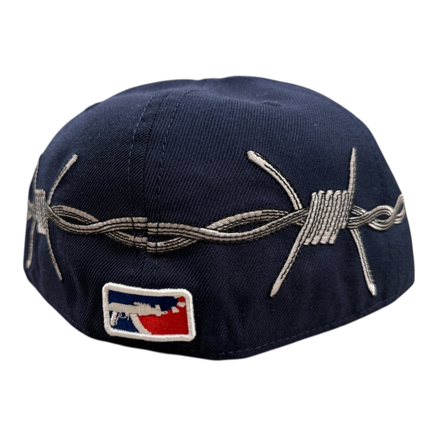 LOVE SUCKS BARBWIRE FITTED CAP in Navy Blue