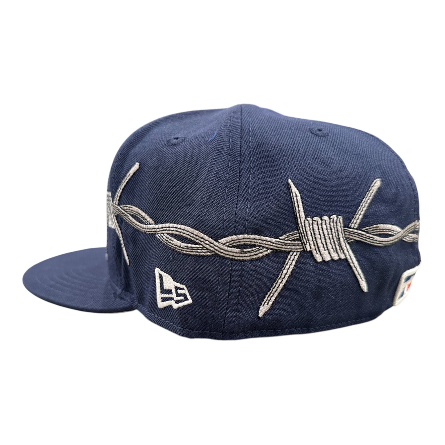 LOVE SUCKS BARBWIRE FITTED CAP in Navy Blue
