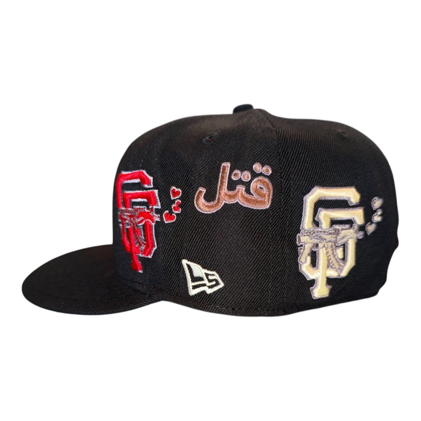 LOVE SUCKS Multi Logo FITTED CAP in Black