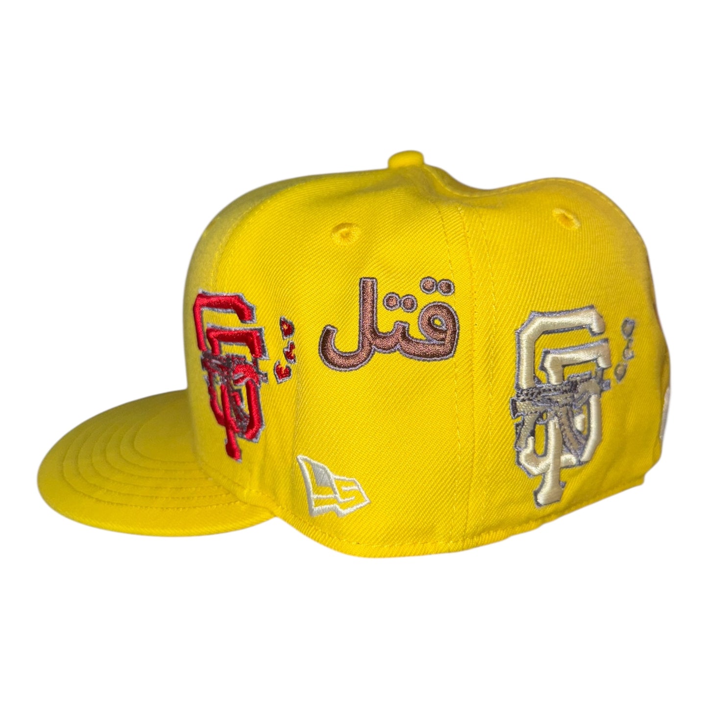 LOVE SUCKS Multi Logo FITTED CAP in Yellow