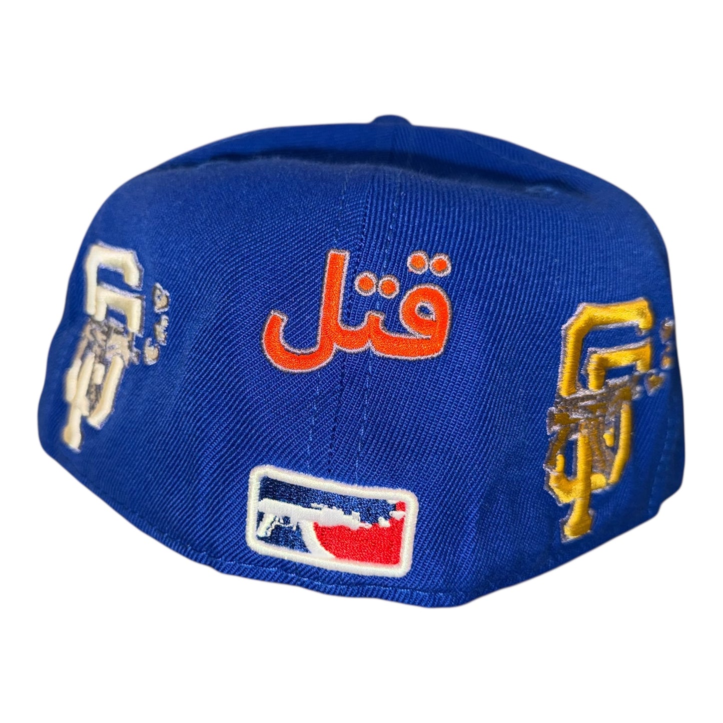 LOVE SUCKS Multi Logo FITTED CAP in Royal Blue