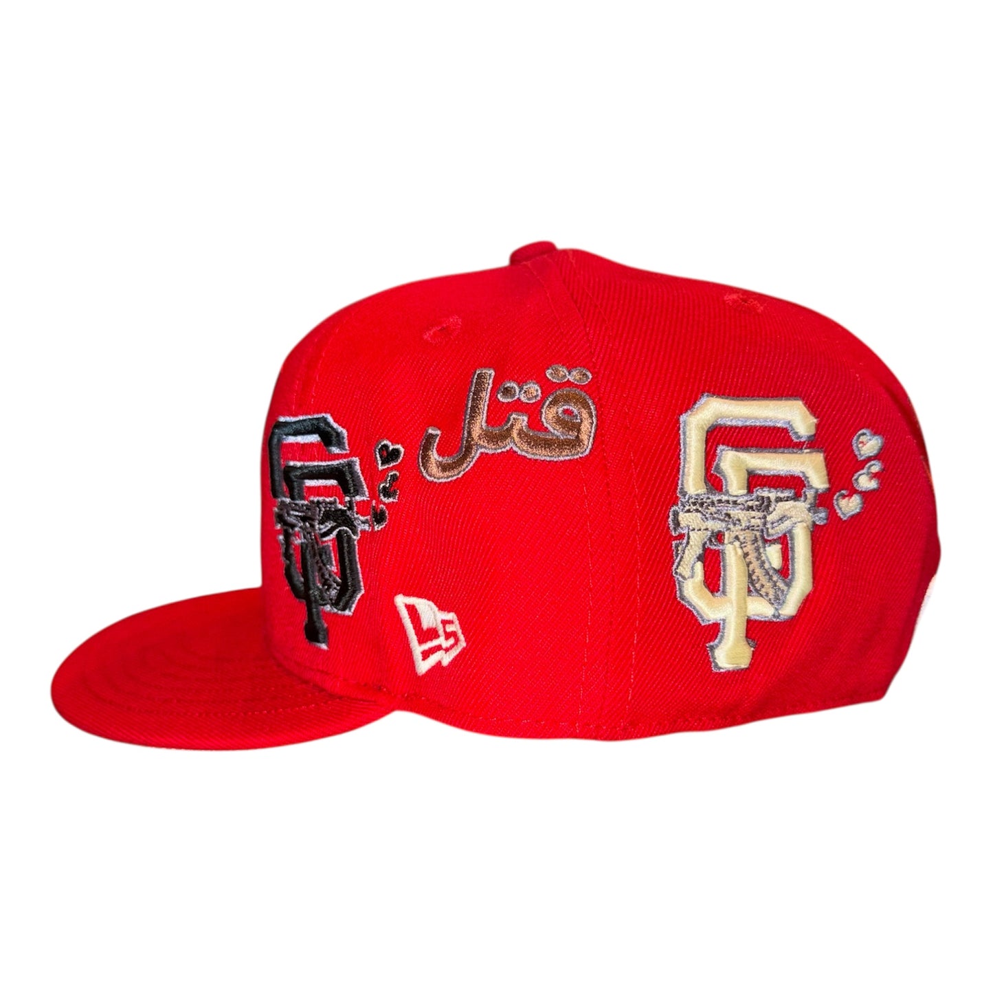 LOVE SUCKS Multi Logo FITTED CAP in Red