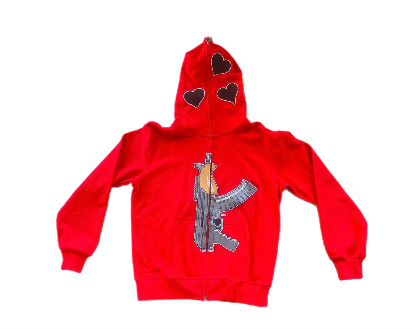 Draco Logo Full-Zip Hoodie in Red