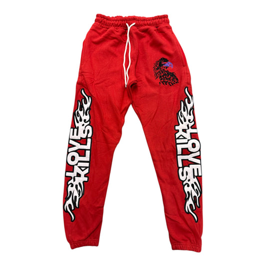 Bird’s Eye Sweatpants in Red