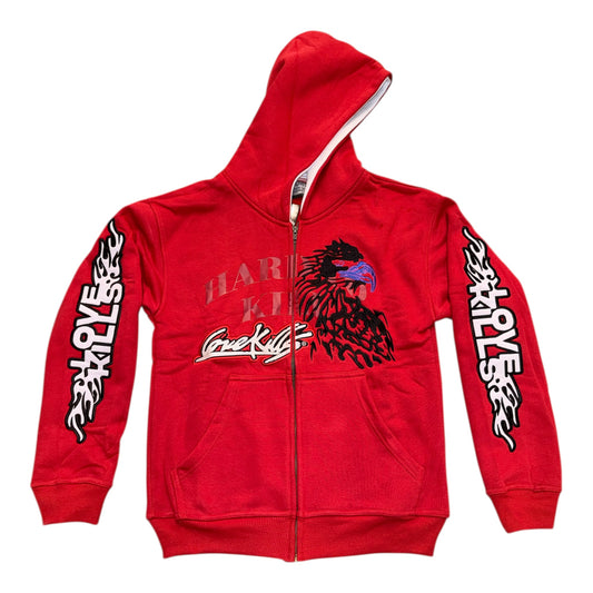 Bird’s Eye Hoodie in Red