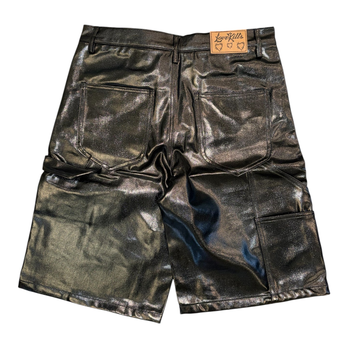 Black wax denim jorts