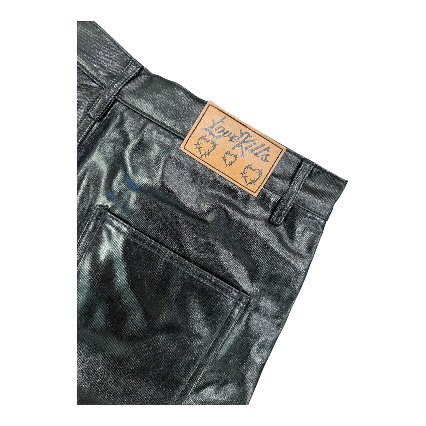 Black wax denim jorts