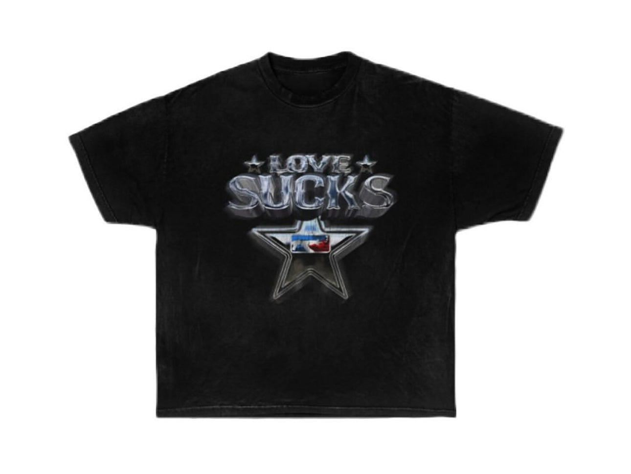 LOVE SUCKS x Liquid Metal Tee in Black