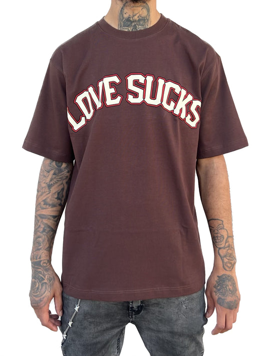 LOVE SUCKS UNIVERSITY TEE (BROWN)