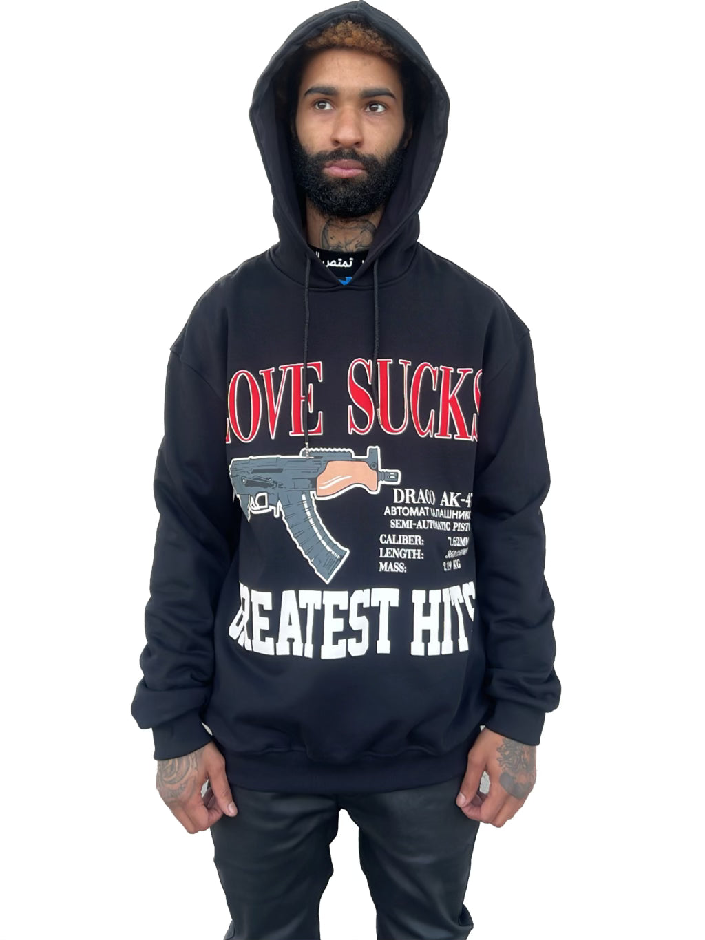 LOVE SUCKS GREATEST HITS HOODIE