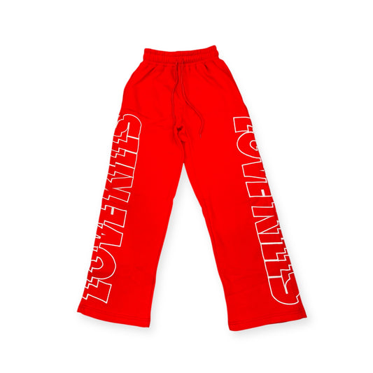 Glitched Sweat Pants in Red