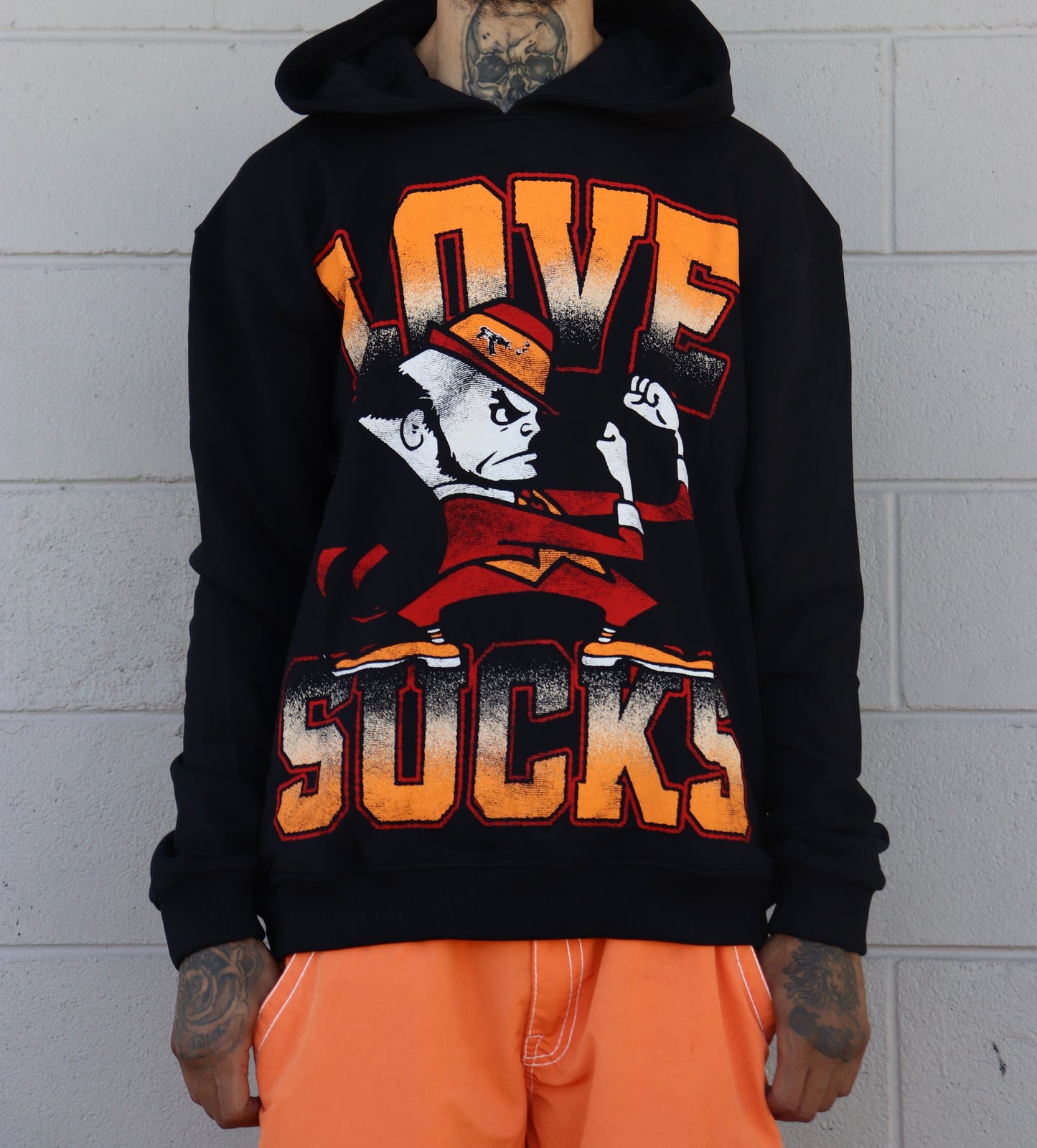 LOVE SUCKS PSYCH HOODIE in BLACK