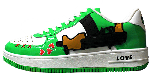 LoveKills "Purgers" Patent Leather Green/White