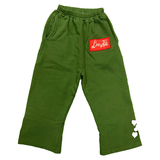 Kids Stacked Sweatpant in Forest Green