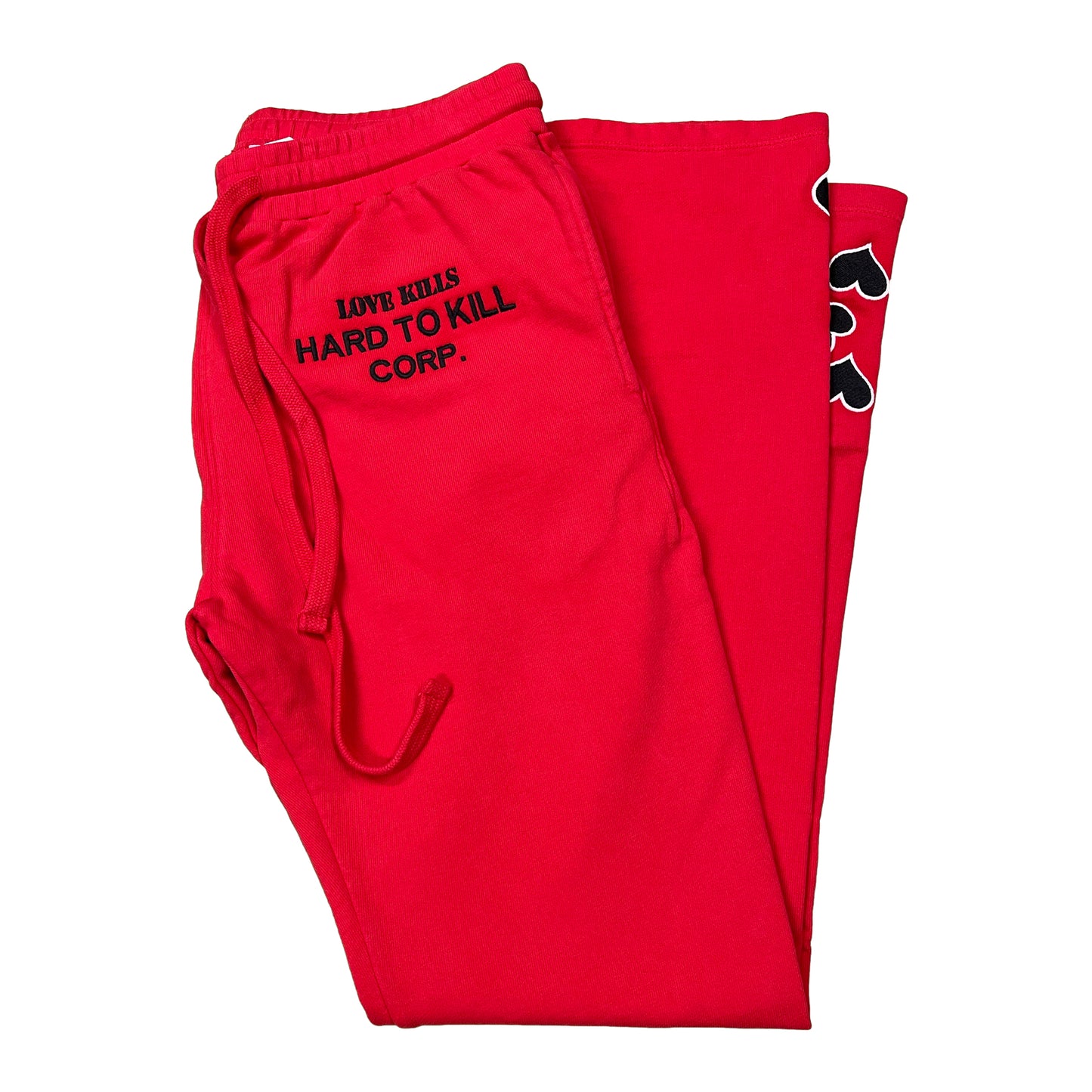 Hard To Kill Stacked SweatPants in Red