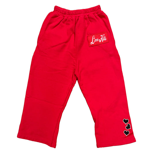 Kids Stacked Sweatpant in Red